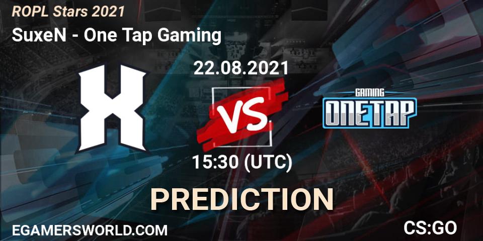 Prognoza SuxeN - One Tap Gaming. 22.08.2021 at 13:00, Counter-Strike (CS2), ROPL Stars 2021