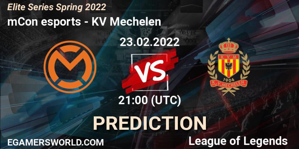 Prognoza mCon esports - KV Mechelen. 23.02.2022 at 21:00, LoL, Elite Series Spring 2022