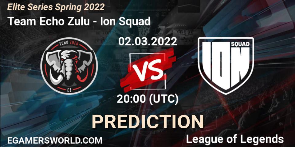 Prognoza Team Echo Zulu - Ion Squad. 02.03.2022 at 21:00, LoL, Elite Series Spring 2022