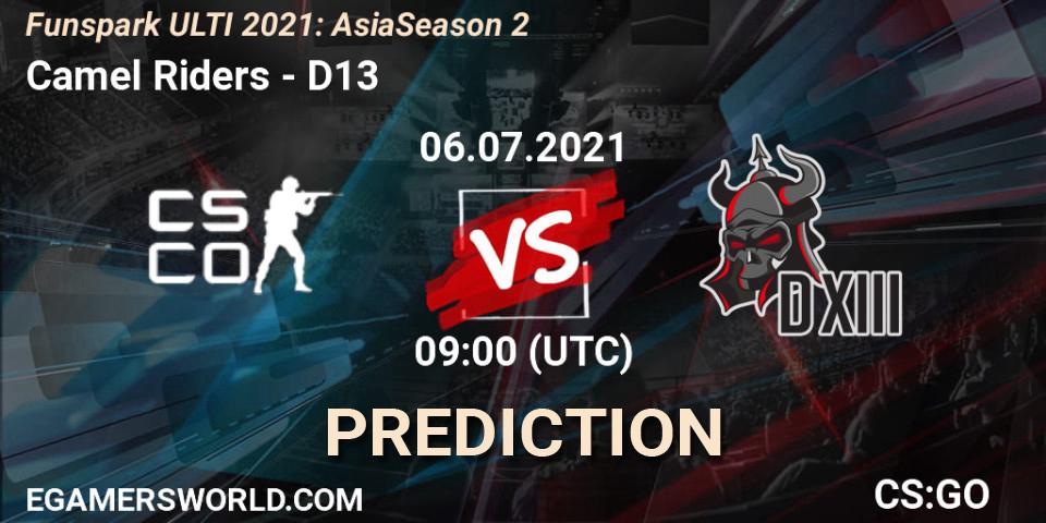 Prognoza Camel Riders - D13. 06.07.2021 at 09:00, Counter-Strike (CS2), Funspark ULTI 2021: Asia Season 2