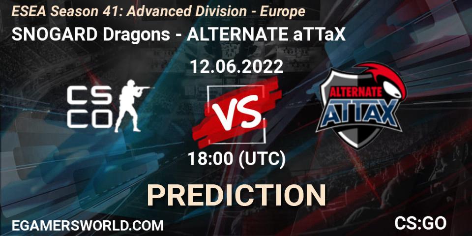 Prognoza SNOGARD Dragons - ALTERNATE aTTaX. 12.06.2022 at 18:00, Counter-Strike (CS2), ESEA Season 41: Advanced Division - Europe
