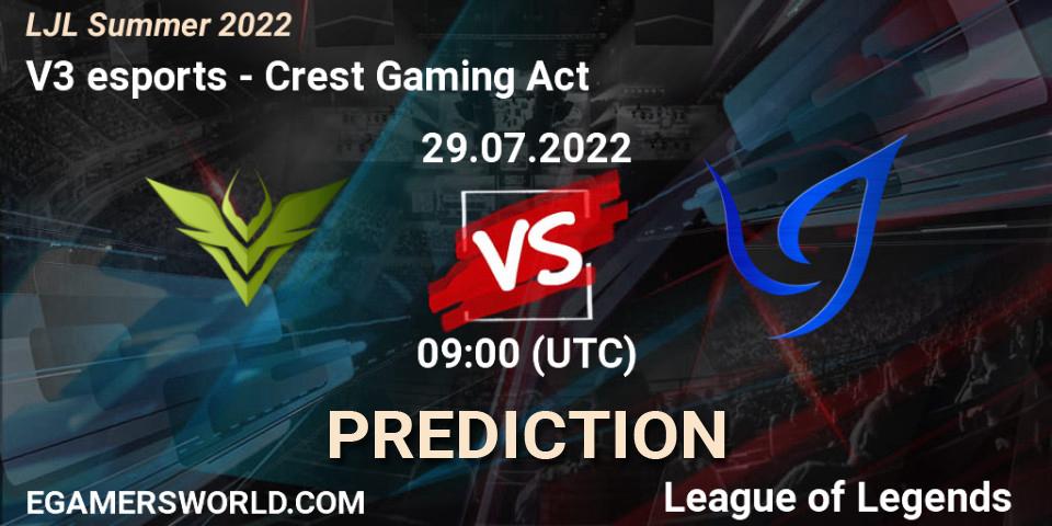 Prognoza V3 esports - Crest Gaming Act. 29.07.22, LoL, LJL Summer 2022
