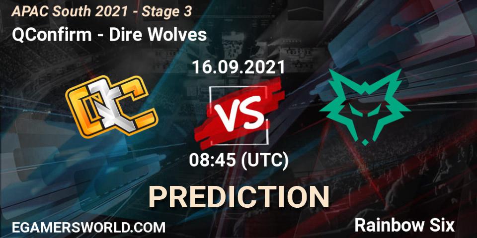 Prognoza QConfirm - Dire Wolves. 16.09.2021 at 09:15, Rainbow Six, APAC South 2021 - Stage 3