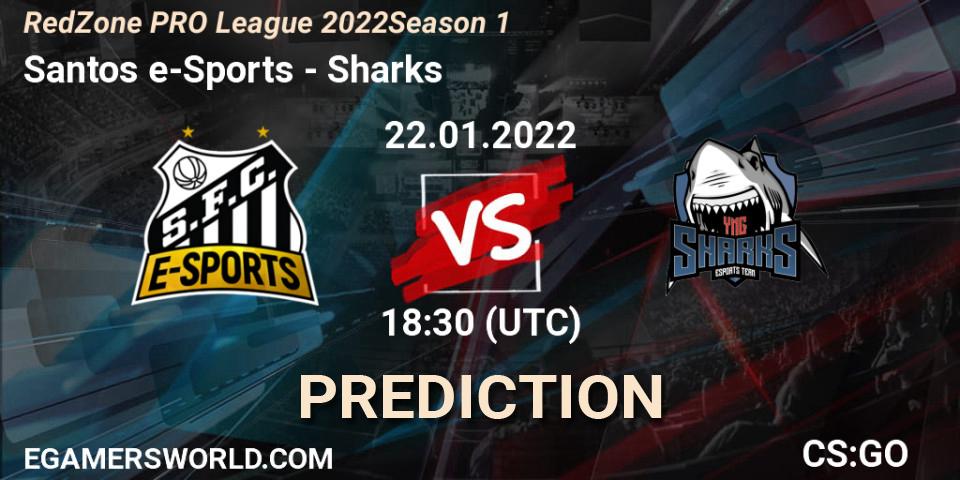Prognoza Santos e-Sports - Sharks. 22.01.2022 at 18:30, Counter-Strike (CS2), RedZone PRO League 2022 Season 1