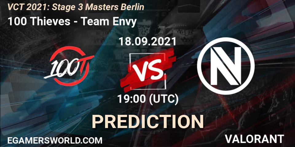 Prognoza 100 Thieves - Team Envy. 18.09.2021 at 19:00, VALORANT, VCT 2021: Stage 3 Masters Berlin