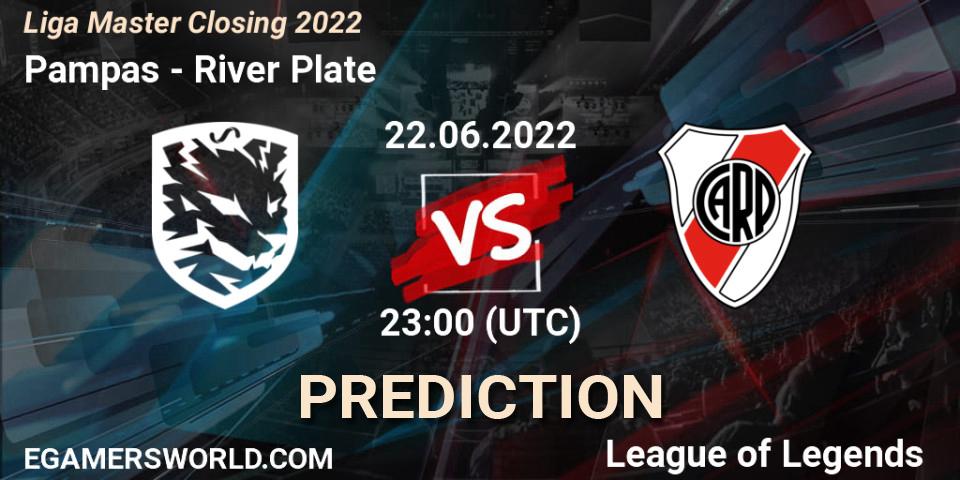 Prognoza Pampas - River Plate. 22.06.2022 at 23:00, LoL, Liga Master Closing 2022