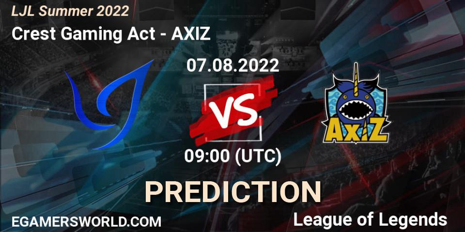 Prognoza Crest Gaming Act - AXIZ. 07.08.2022 at 09:00, LoL, LJL Summer 2022