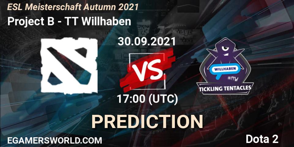 Prognoza Project B - TT Willhaben. 30.09.2021 at 17:02, Dota 2, ESL Meisterschaft Autumn 2021
