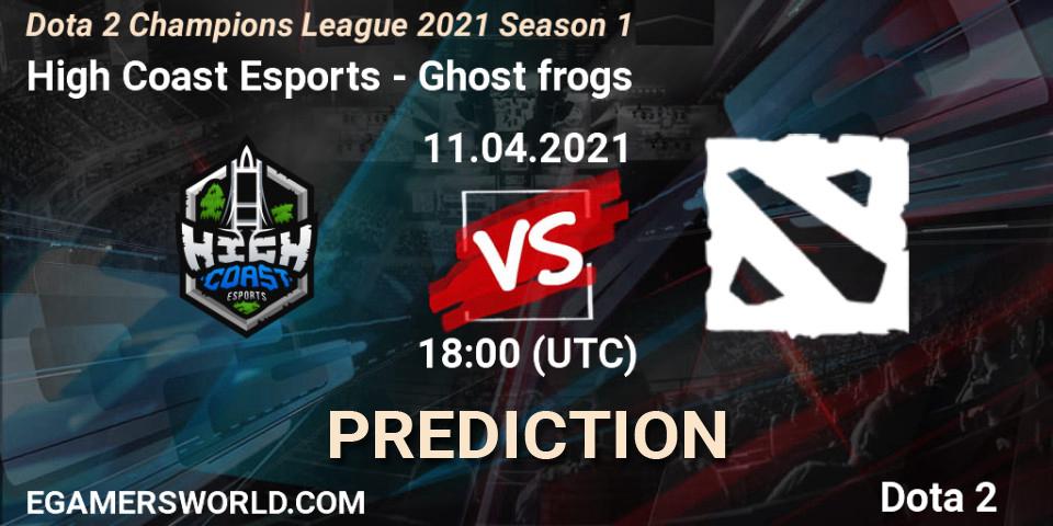 Prognoza High Coast Esports - Ghost frogs. 11.04.2021 at 16:15, Dota 2, Dota 2 Champions League 2021 Season 1