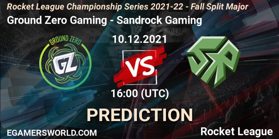 Prognoza Ground Zero Gaming - Sandrock Gaming. 10.12.2021 at 16:00, Rocket League, RLCS 2021-22 - Fall Split Major