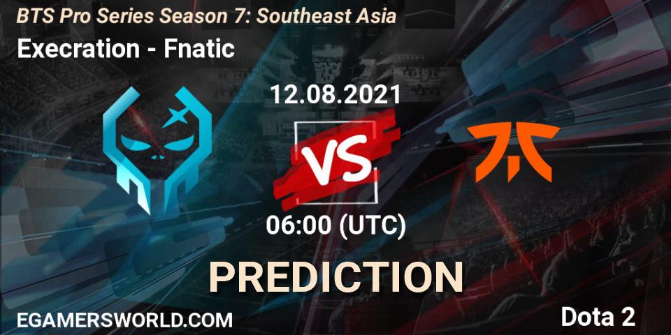 Prognoza Execration - Fnatic. 12.08.2021 at 06:00, Dota 2, BTS Pro Series Season 7: Southeast Asia