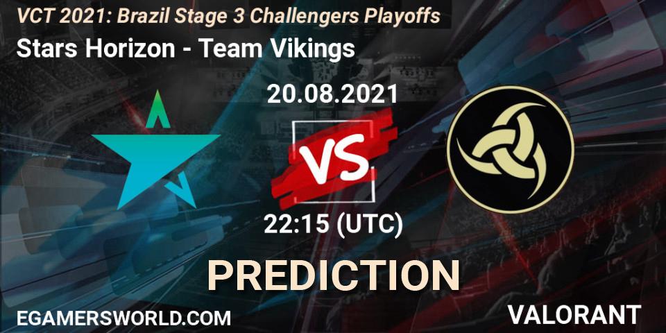 Prognoza Stars Horizon - Team Vikings. 20.08.2021 at 23:00, VALORANT, VCT 2021: Brazil Stage 3 Challengers Playoffs