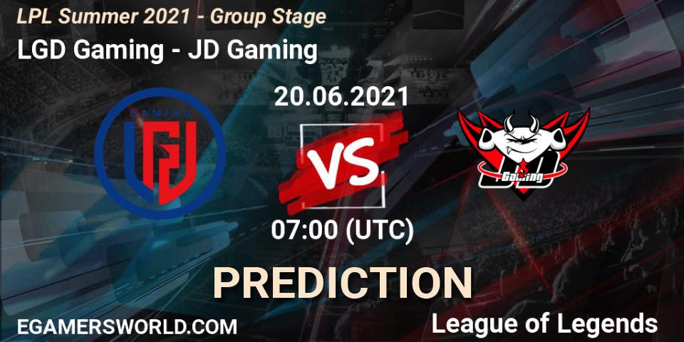 Prognoza LGD Gaming - JD Gaming. 20.06.21, LoL, LPL Summer 2021 - Group Stage