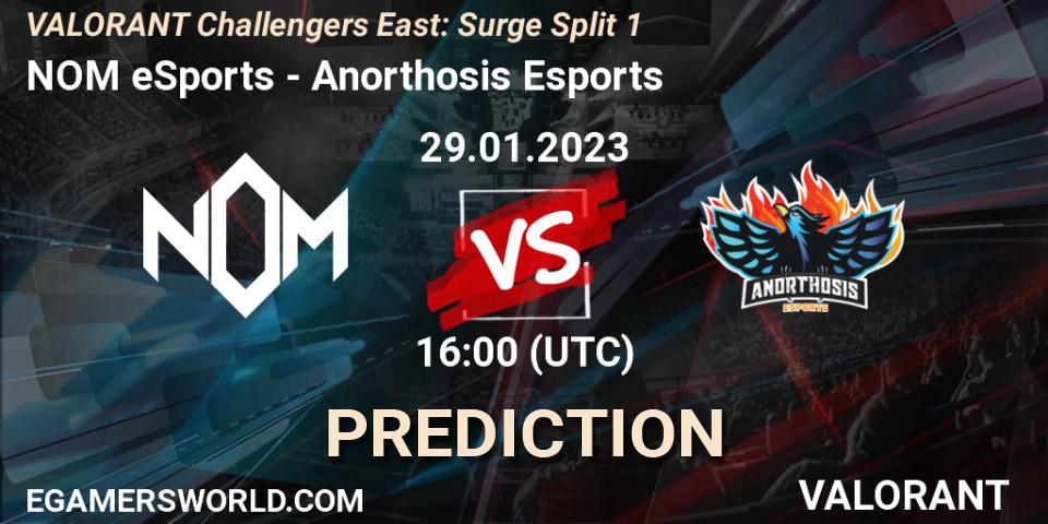 Prognoza NOM eSports - Anorthosis Esports. 29.01.23, VALORANT, VALORANT Challengers 2023 East: Surge Split 1