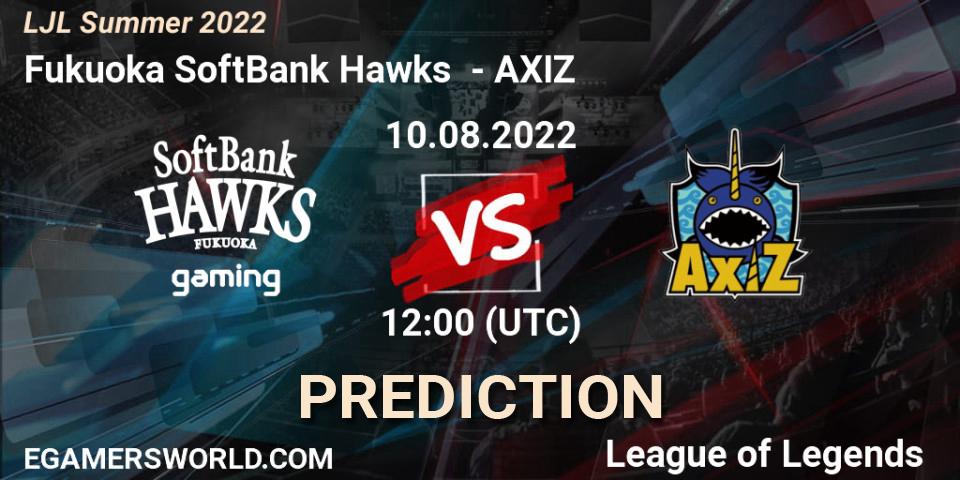 Prognoza Fukuoka SoftBank Hawks - AXIZ. 10.08.2022 at 12:40, LoL, LJL Summer 2022
