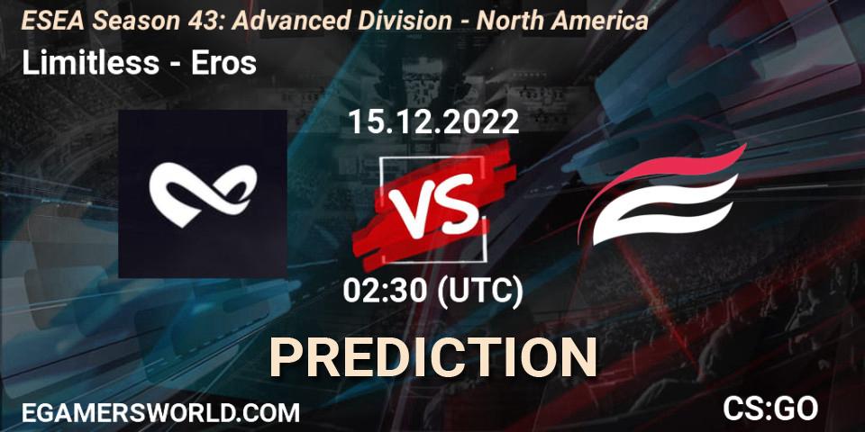 Prognoza Limitless - Eros. 15.12.2022 at 02:30, Counter-Strike (CS2), ESEA Season 43: Advanced Division - North America