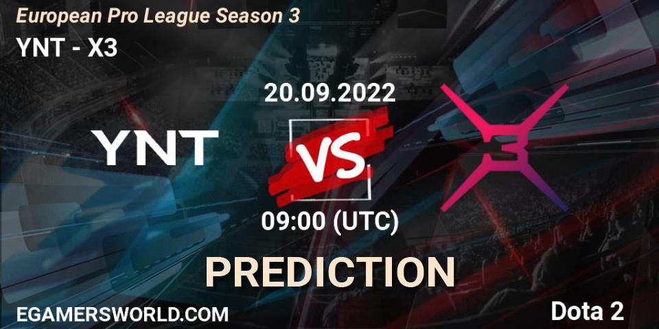 Prognoza YNT - X3. 20.09.22, Dota 2, European Pro League Season 3 