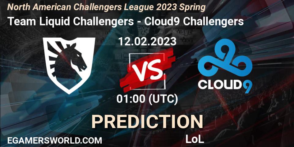 Prognoza Team Liquid Challengers - Cloud9 Challengers. 12.02.2023 at 01:00, LoL, NACL 2023 Spring - Group Stage