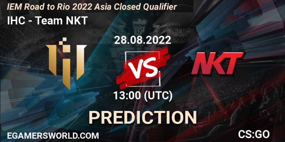 Prognoza IHC - Team NKT. 28.08.22, CS2 (CS:GO), IEM Road to Rio 2022 Asia Closed Qualifier