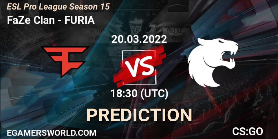 Prognoza FaZe Clan - FURIA. 20.03.22, CS2 (CS:GO), ESL Pro League Season 15