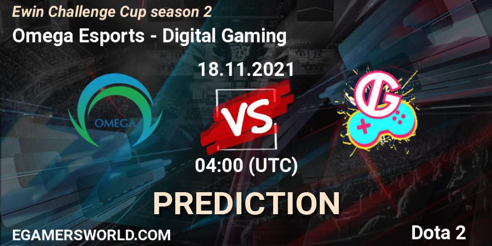 Prognoza Omega Esports - Digital Gaming. 18.11.2021 at 04:42, Dota 2, Ewin Challenge Cup season 2