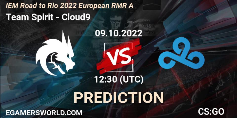 Prognoza Team Spirit - Cloud9. 09.10.2022 at 13:20, Counter-Strike (CS2), IEM Road to Rio 2022 European RMR A