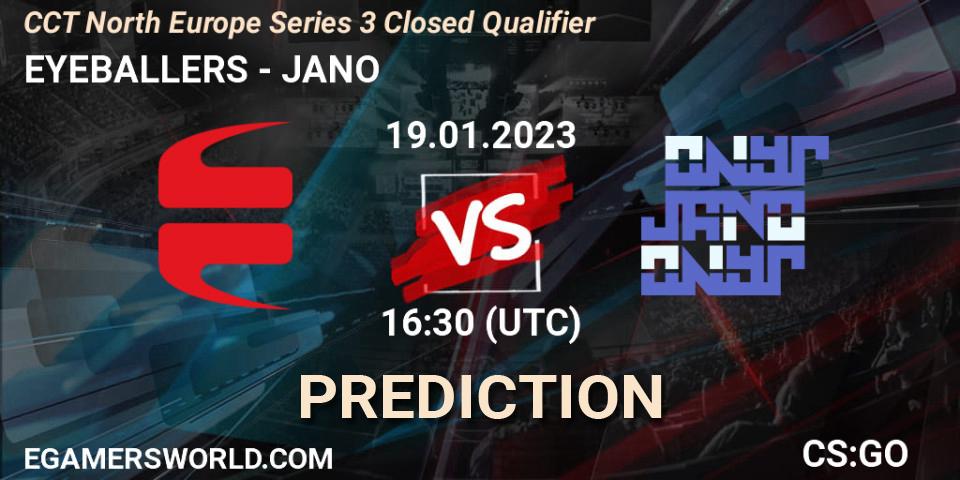 Prognoza EYEBALLERS - JANO. 19.01.2023 at 16:40, Counter-Strike (CS2), CCT North Europe Series 3 Closed Qualifier