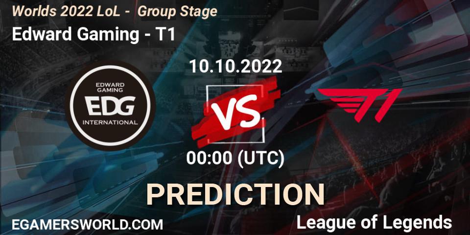 Prognoza Edward Gaming - T1. 14.10.2022 at 00:00, LoL, Worlds 2022 LoL - Group Stage