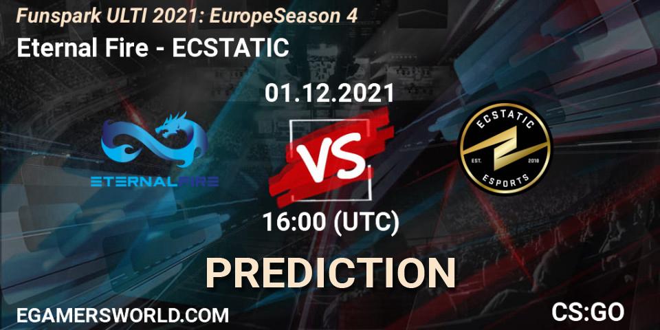 Prognoza Eternal Fire - ECSTATIC. 01.12.2021 at 11:00, Counter-Strike (CS2), Funspark ULTI 2021: Europe Season 4