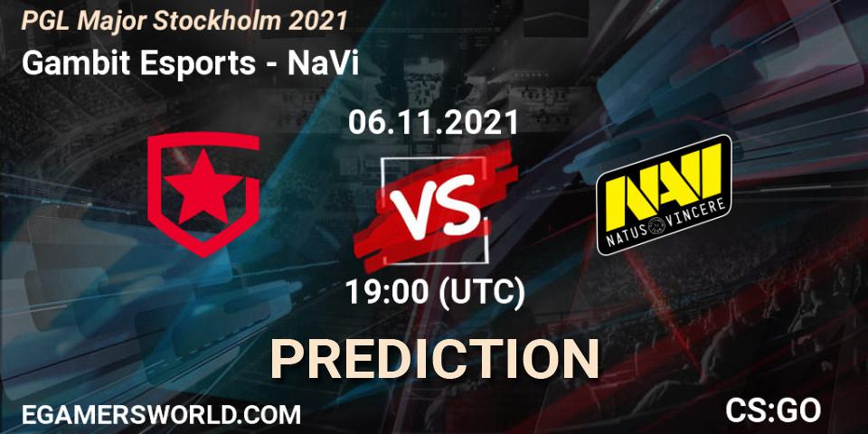 Prognoza Gambit Esports - NaVi. 06.11.21, CS2 (CS:GO), PGL Major Stockholm 2021