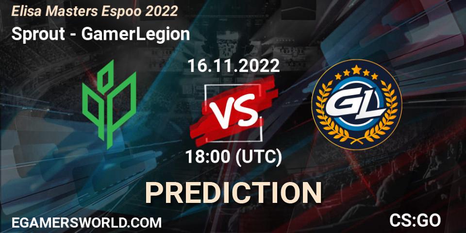 Prognoza Sprout - GamerLegion. 16.11.2022 at 19:45, Counter-Strike (CS2), Elisa Masters Espoo 2022