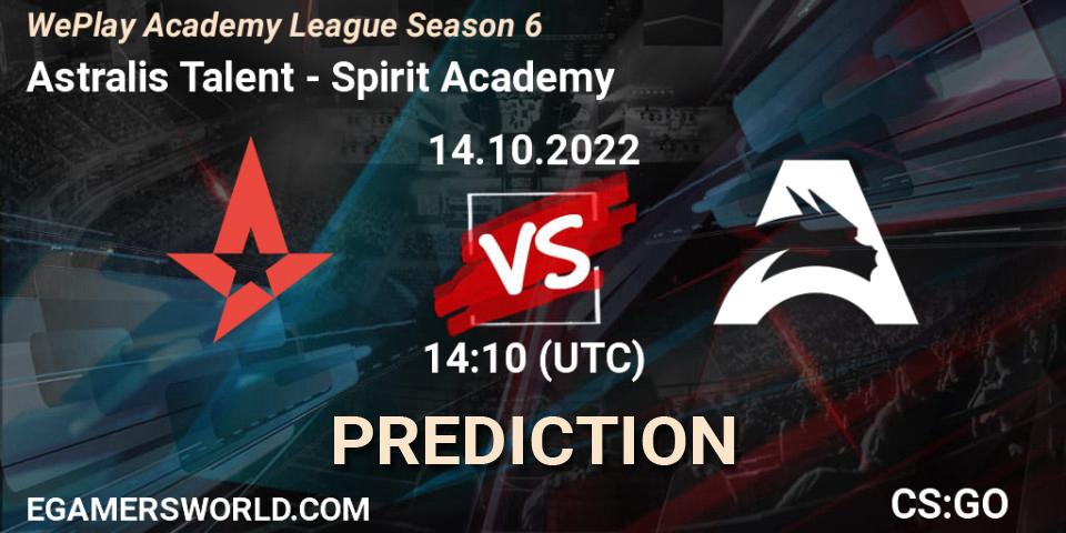 Prognoza Astralis Talent - Spirit Academy. 14.10.2022 at 14:10, Counter-Strike (CS2), WePlay Academy League Season 6