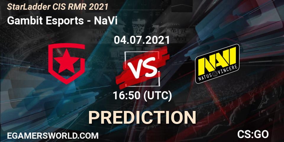 Prognoza Gambit Esports - NaVi. 04.07.21, CS2 (CS:GO), StarLadder CIS RMR 2021