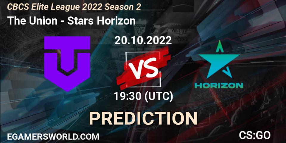 Prognoza The Union - Stars Horizon. 20.10.2022 at 19:40, Counter-Strike (CS2), CBCS Elite League 2022 Season 2