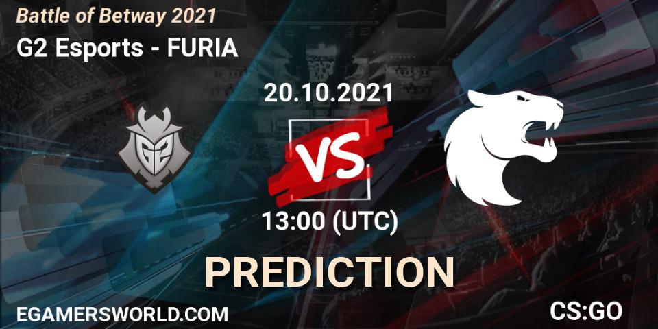 Prognoza G2 Esports - FURIA. 20.10.2021 at 13:10, Counter-Strike (CS2), Battle of Betway 2021