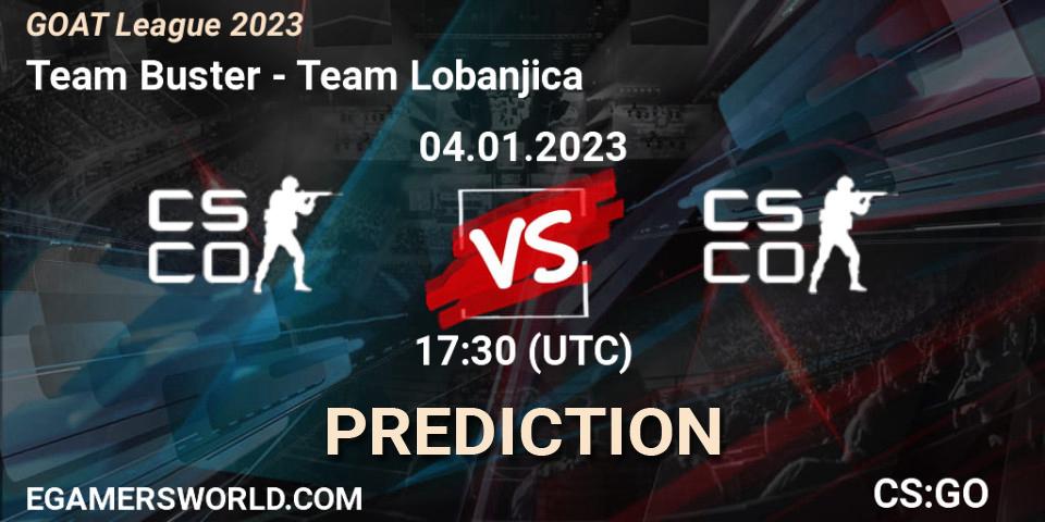 Prognoza Team Buster - Team Lobanjica. 04.01.2023 at 17:30, Counter-Strike (CS2), GOAT League 2023