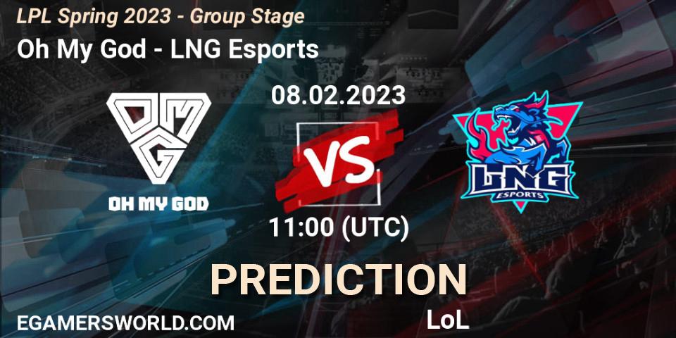 Prognoza Oh My God - LNG Esports. 08.02.23, LoL, LPL Spring 2023 - Group Stage
