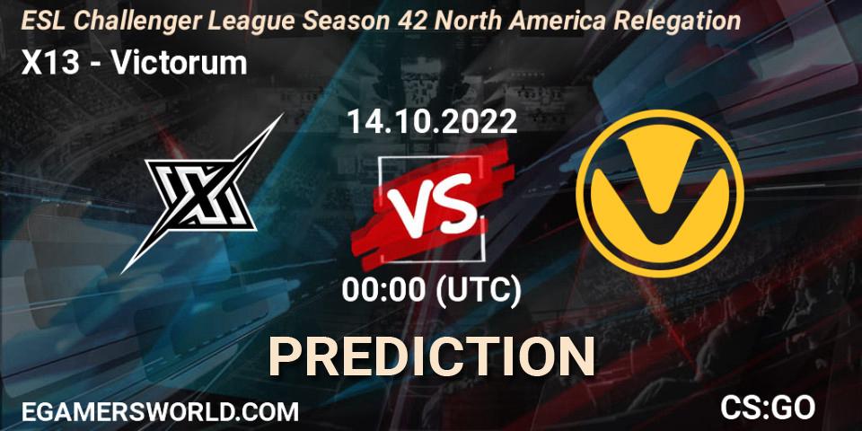Prognoza X13 - Victorum. 14.10.22, CS2 (CS:GO), ESL Challenger League Season 42 North America Relegation