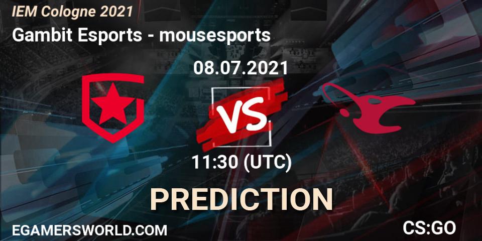 Prognoza Gambit Esports - mousesports. 08.07.21, CS2 (CS:GO), IEM Cologne 2021