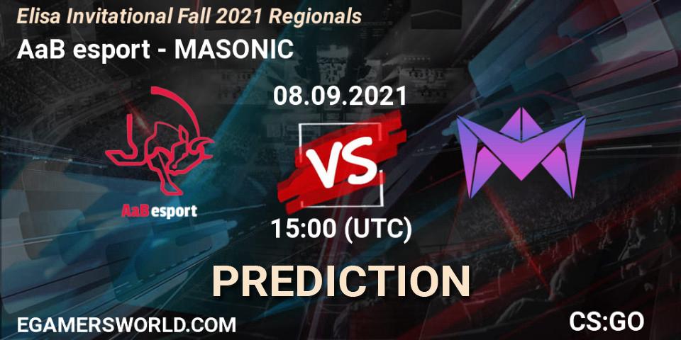 Prognoza AaB esport - MASONIC. 08.09.2021 at 15:00, Counter-Strike (CS2), Elisa Invitational Fall 2021 Regionals