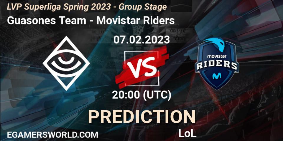 Prognoza Guasones Team - Movistar Riders. 07.02.23, LoL, LVP Superliga Spring 2023 - Group Stage