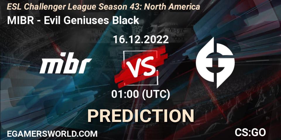Prognoza MIBR - Evil Geniuses Black. 16.12.22, CS2 (CS:GO), ESL Challenger League Season 43: North America