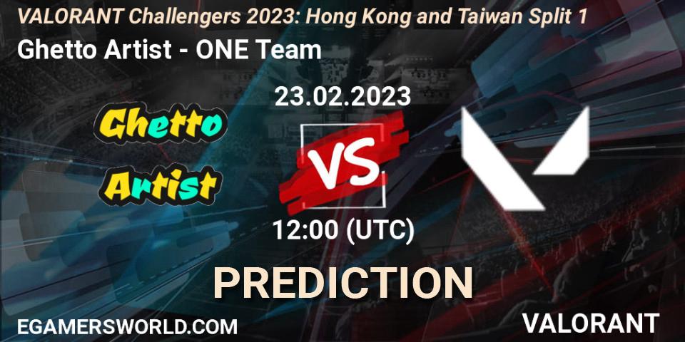 Prognoza Ghetto Artist - ONE Team. 23.02.23, VALORANT, VALORANT Challengers 2023: Hong Kong and Taiwan Split 1