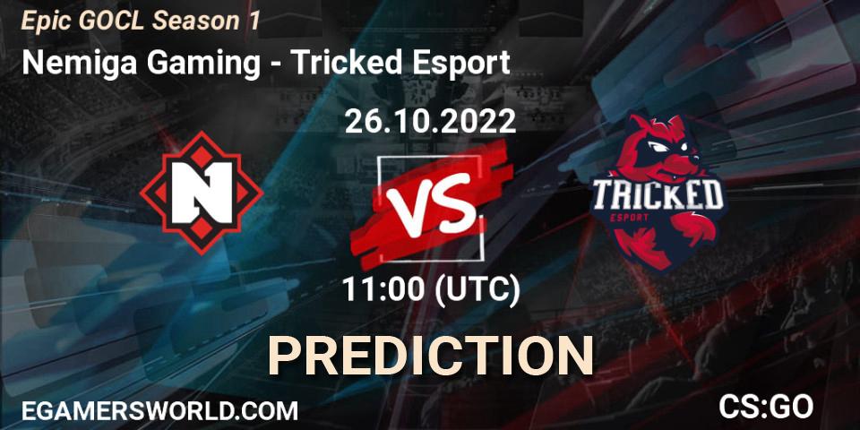 Prognoza Nemiga Gaming - Tricked Esport. 26.10.22, CS2 (CS:GO), Global Offensive Champions League Season 1