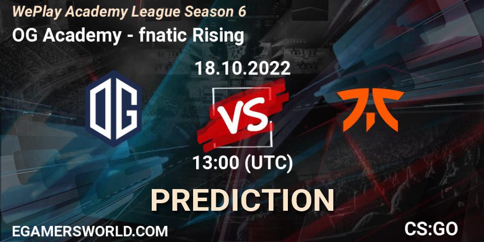 Prognoza OG Academy - fnatic Rising. 18.10.2022 at 13:05, Counter-Strike (CS2), WePlay Academy League Season 6