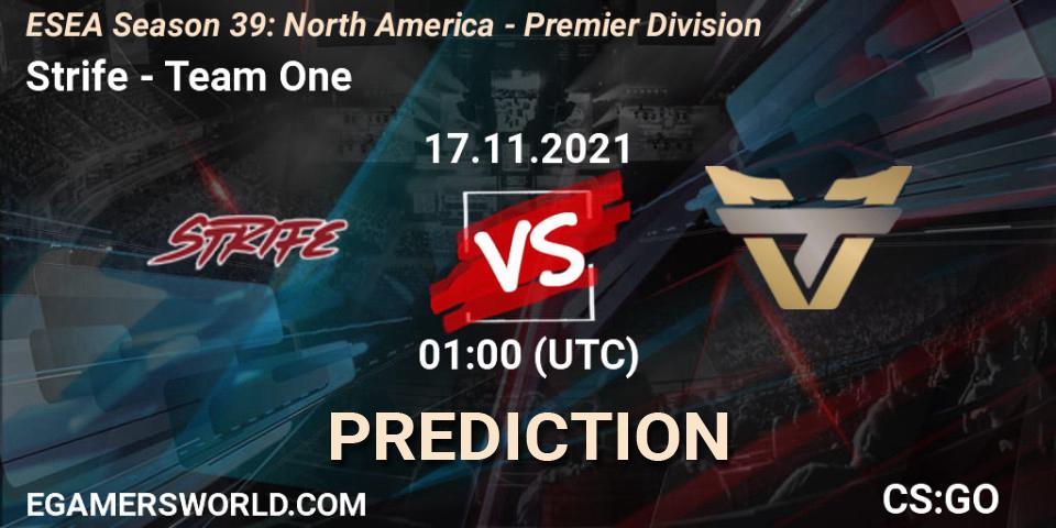 Prognoza Strife - Team One. 04.12.2021 at 01:00, Counter-Strike (CS2), ESEA Season 39: North America - Premier Division