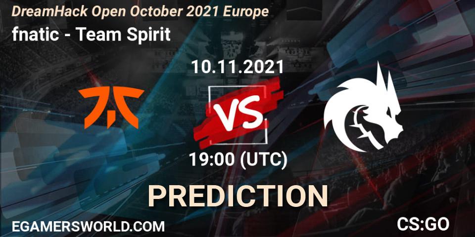 Prognoza fnatic - Team Spirit. 10.11.2021 at 19:00, Counter-Strike (CS2), DreamHack Open November 2021