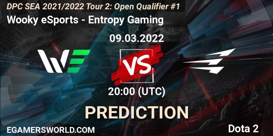 Prognoza Wooky eSports - Entropy Gaming. 09.03.2022 at 20:03, Dota 2, DPC SEA 2021/2022 Tour 2: Open Qualifier #1