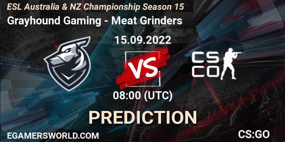 Prognoza Grayhound Gaming - Meat Grinders. 15.09.2022 at 08:00, Counter-Strike (CS2), ESL ANZ Champs Season 15