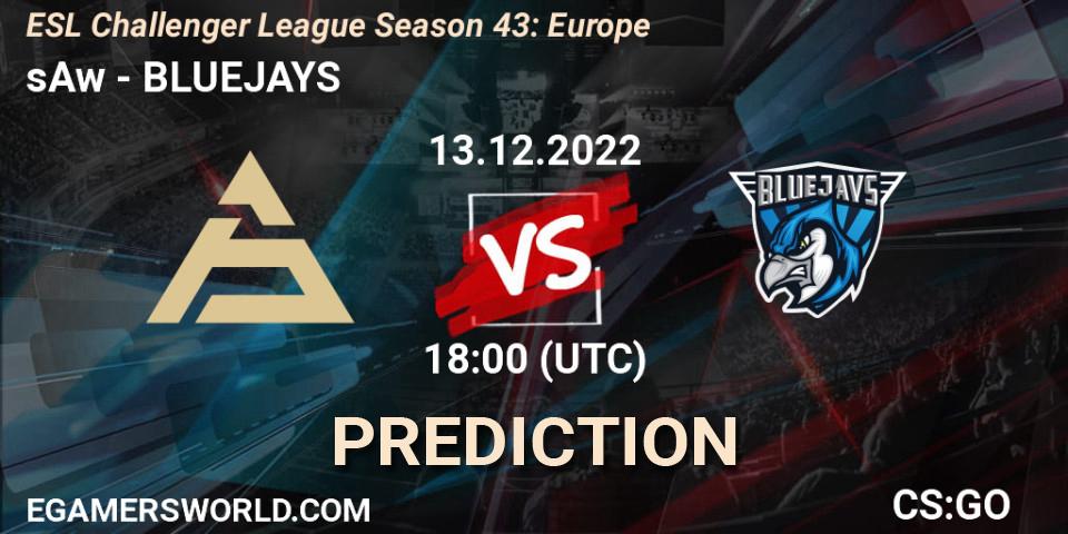 Prognoza sAw - BLUEJAYS. 13.12.22, CS2 (CS:GO), ESL Challenger League Season 43: Europe